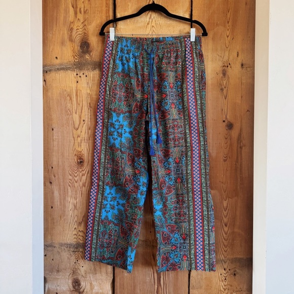 J. Crew Pants - Sz S J. Crew 100% Cotton Boho Multicolor Cropped Paisley Print Pants EUC